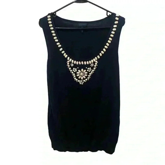 Escada Sport Beaded Embellished Cashmere Sleeveless Sweater - Picture 1 of 5